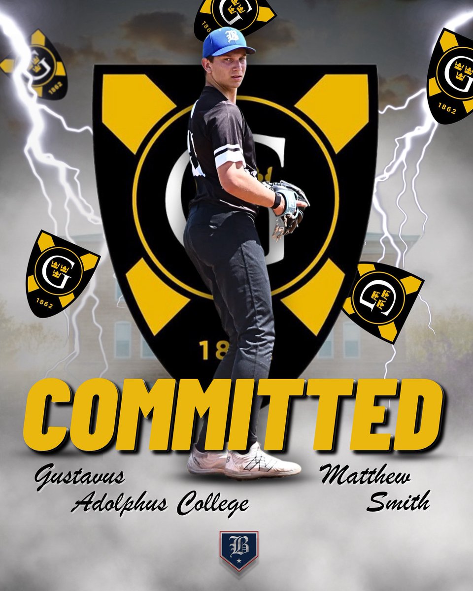 🚨Commitment Alert🚨

Congratulations to Matthew Smith on his commitment to <a href="/GustieBaseball/">Gustavus Baseball</a>!

<a href="/MattS2026/">Matthew Smith</a> | <a href="/PrepBaseballMN/">Prep Baseball Minnesota</a> 
#BlueLove | #GoGusties | #Committed