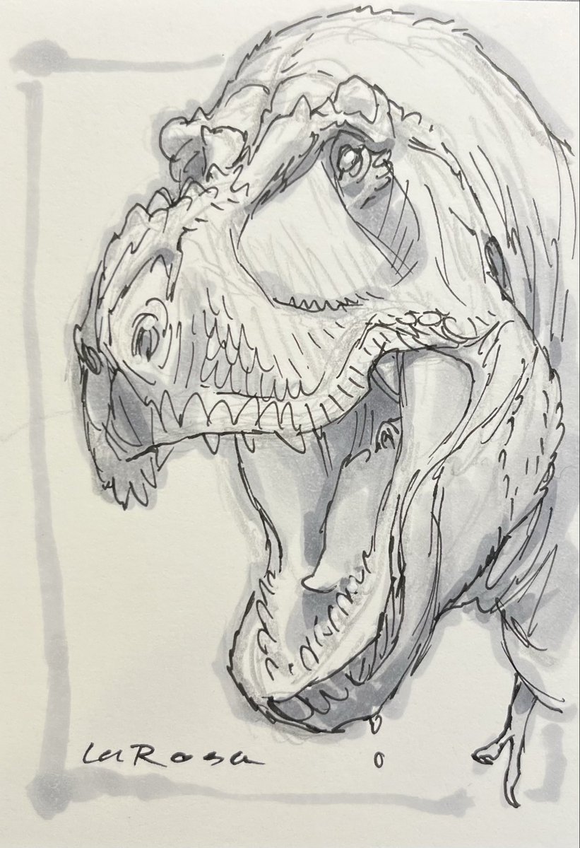 lewislarosa's tweet image. Powering through a few hundred sketch cards for the Megalith kickstarter. Some backers are getting T. rexes. Hope that’s ok.