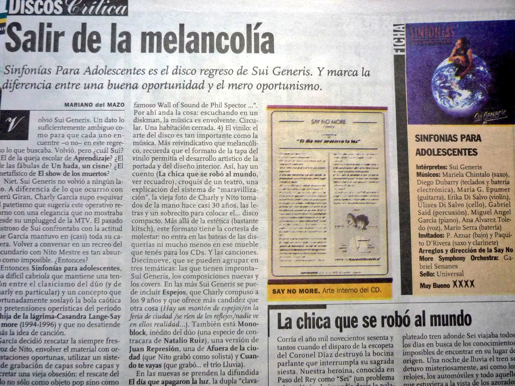 TintaOjo's tweet photo. #Hace25Años #En2000
A finales de octubre de 2000 se anunció oficialmente el regreso de #SuiGeneris, a 25 años de sus históricos shows de despedida en el Luna Park.
#Charly y #Nito acompañaron el regreso en vivo con la edición del larga duración "Sinfonía para adolescentes". https://t.co/V7oRfzdL9v