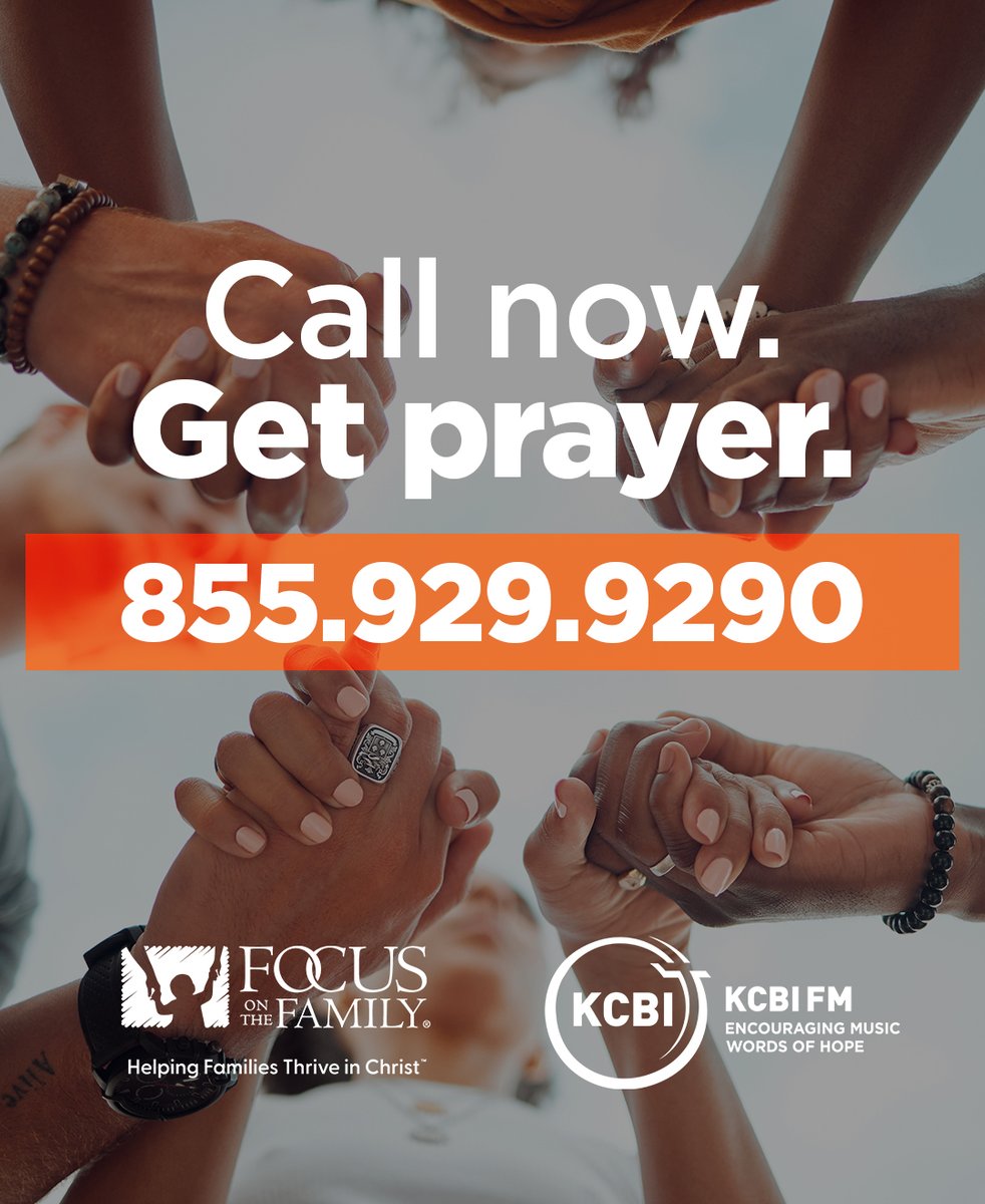 Today, during KCBI’s Day of Prayer, we’re partnering with <a href="/FocusFamily/">Focus on the Family</a> to pray with and for our listeners all across North and Central Texas!

📞 Call (855) 929-9290 for prayer
🎧 Listen live: hubs.ly/Q03PS2z60