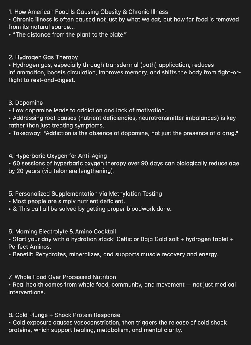 Joe Rogan just had the world's top human biologist on his podcast.

He revealed mind-blowing facts about health &amp; longevity that 99% of people wouldn’t know...

Here are my top 8 takeaways: