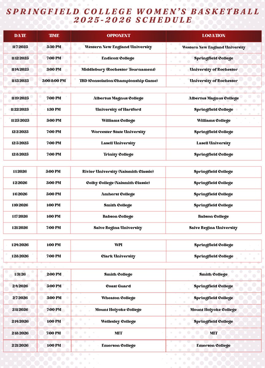 Springfield College Women’s Basketball tweet media