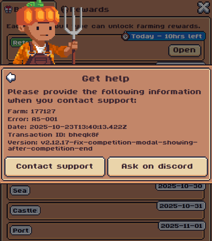 CherityWillson's tweet photo. @0xSunflowerLand @AxieInfinity @Moku_HQ @pixels_online @FishingFrenzyCo Hi, just wondering if this has caused an issue with the bud reward boxes? I can no longer claim mine, it keeps giving me this error since last night. I've checked everything in game, etc. https://t.co/1XDI6wmJcu