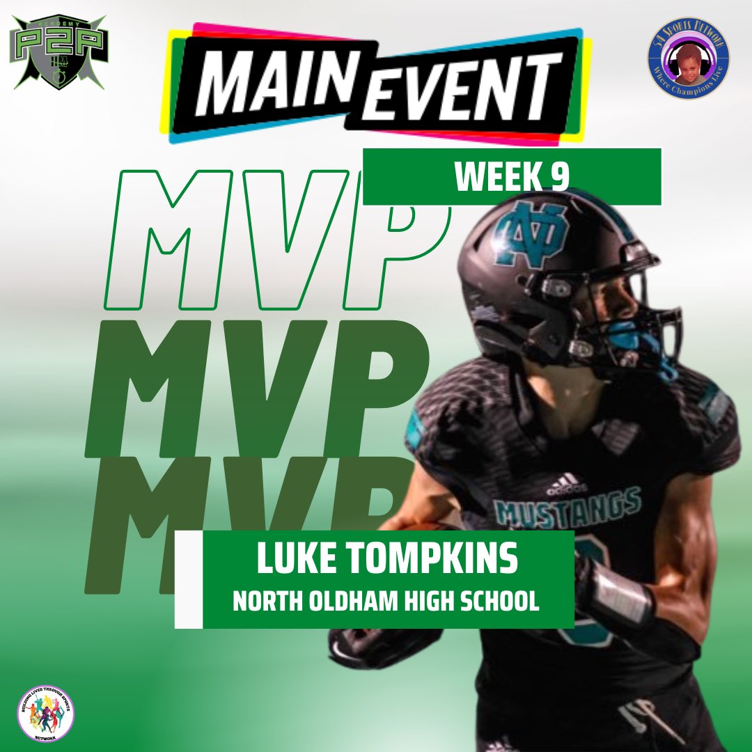 <a href="/54SportsNetwork/">54 Sports Network🎙</a> and <a href="/PTP_Sports/">P2P Sports Academy©</a> Ky HS #Football MVP  of the Week, sponsored by <a href="/MyMainEvent/">Main Event</a> of Louisville  is <a href="/LucasTompkins5/">Luke Tompkins</a> …  <a href="/NOHSFball/">North Oldham Football</a> Congratulations! #highschoolfootball <a href="/blts_network/">Building Lives Through Sports Network</a>