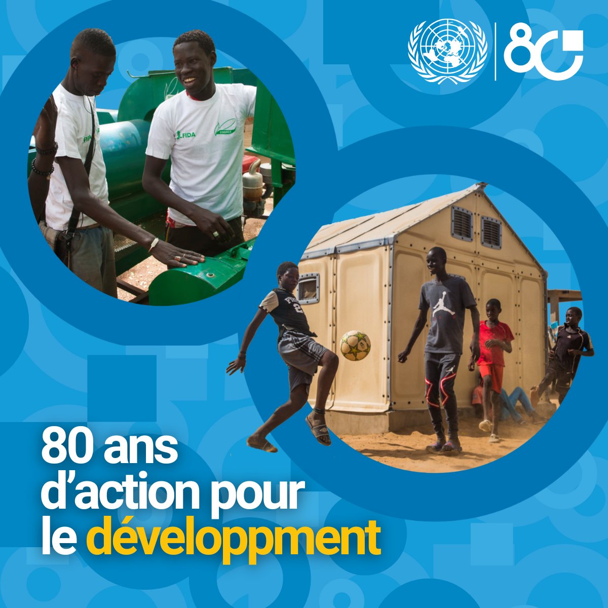 Depuis 80 ans, les Nations Unies inspirent &amp; accompagnent les transformations qui changent des vies. 
🌱 De la lutte contre la pauvreté à l’action pour le climat, l’ <a href="/ONU_fr/">Nations Unies (ONU)</a> &amp; ses partenaires soutiennent les pays dans la réalisation des ODDs, pour un avenir plus juste.

#UN80