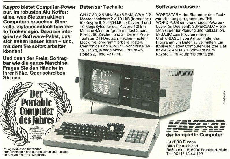 Retrojournal_de's tweet photo. „Tragbar“ hieß 1983 noch: 14 kg Alukoffer mit Monitor, Diskettenlaufwerken und Z80-CPU.
Der Kaypro – Portabler Computer des Jahres!
Heute würde man sagen: tragbar – aber nur mit beiden Händen. 💪💾 #RetroComputing #Kaypro #CPM https://t.co/xpnTaSDdOS