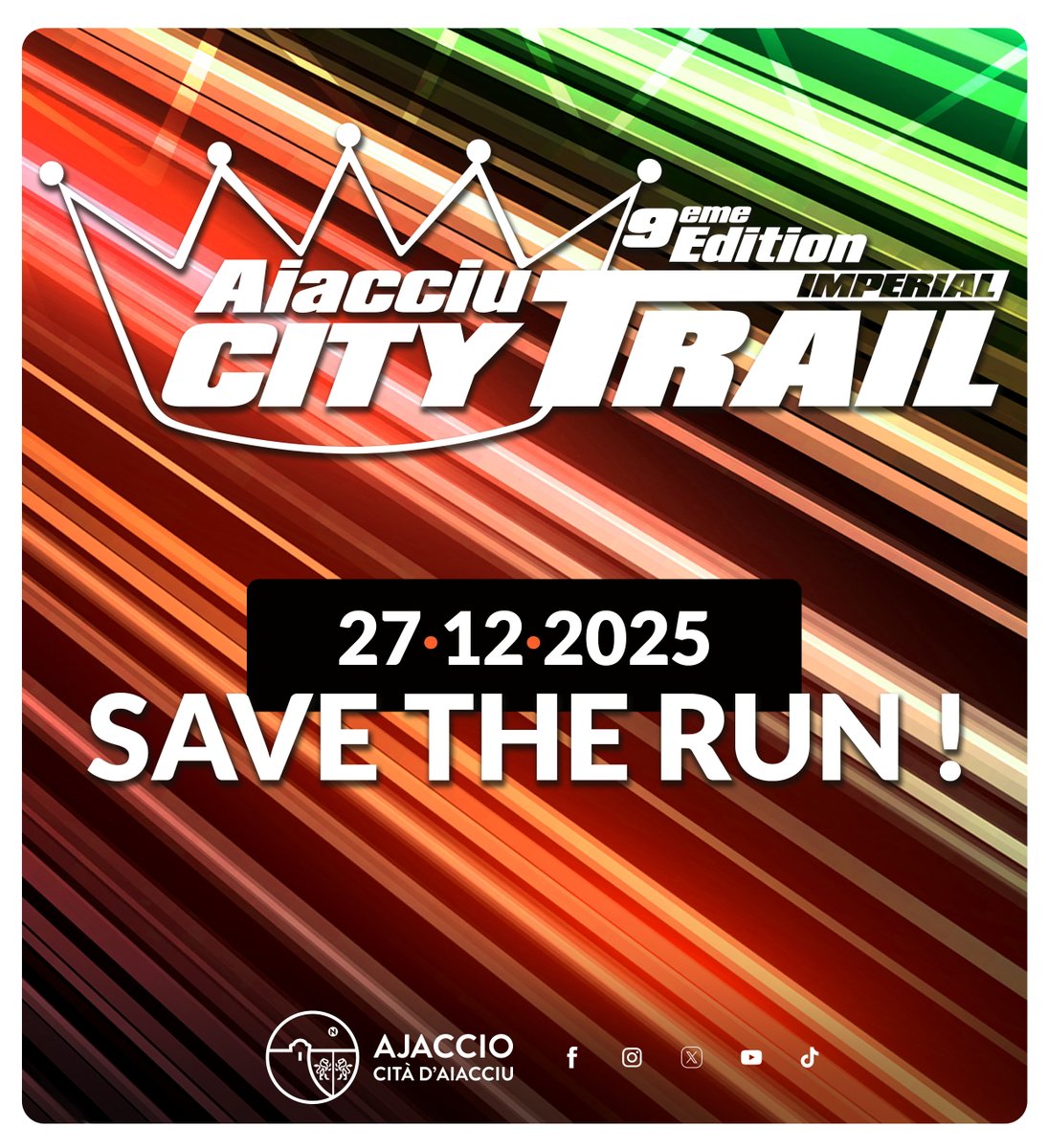 #Ajaccio 
🎄👟 9e édition du City Trail Impérial en approche ! 
À l’occasion des festivités liées à « Natali in Aiacciu », ne manquez pas le traditionnel « run de Noël » - l’occasion parfaite de revêtir vos plus beaux costumes 😁 

Plus d'informations à venir, restez connectés !