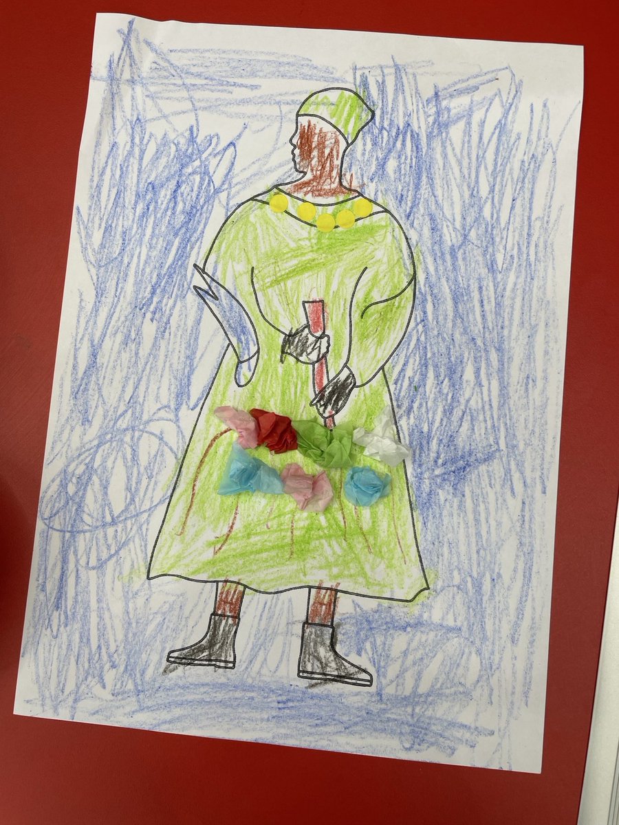 GreenwichLibs's tweet image. We enjoyed #MessyMorning at #PlumsteadLibrary! We had fun with colours + added to a drawing based on one of the figures included in ‘Naming the Money’ an installation by artist Lubaina Hamid seen in our #BlackHistoryMonth display. Join the fun on Thursdays from 10.30-11.30am! 📚