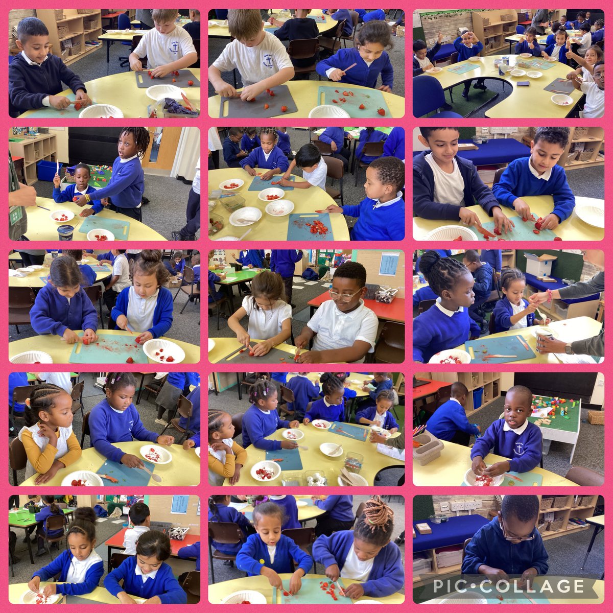 Y1 children have been practising chopping skills in DT and enjoyed making Eton mess. 🍓🫙🥣