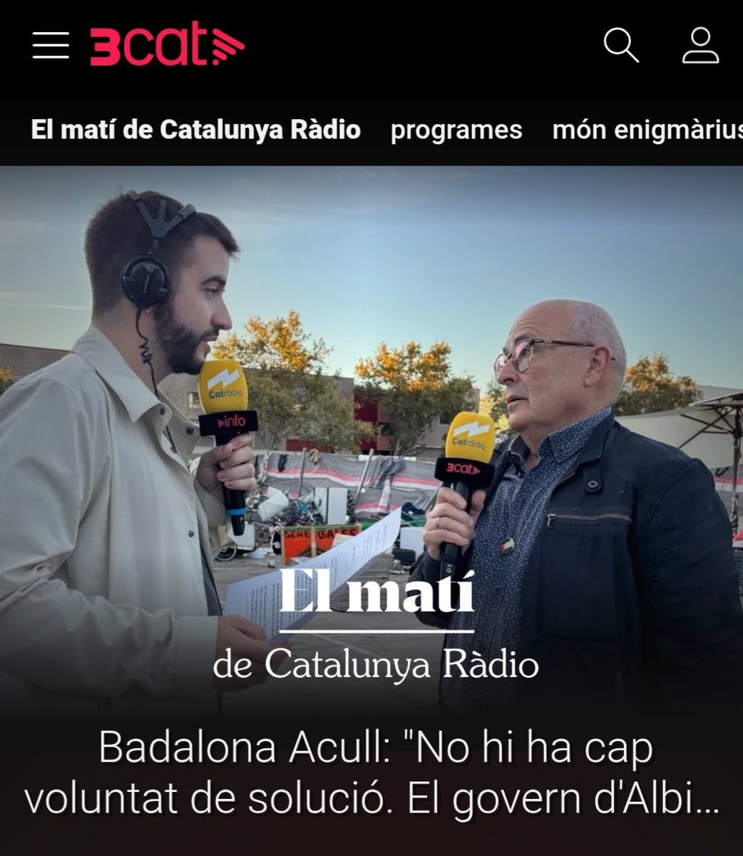 Badalona Acull: "No hi ha cap voluntat de solució. El govern d'Albiol criminalitza i estigmatitza" 3cat.cat/3cat/badalona-…