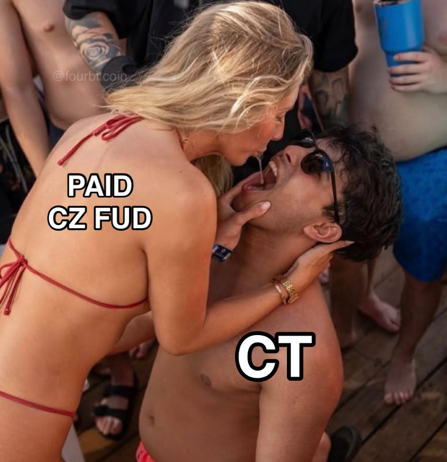 유료 CZ FUD가 Crypto Twitter의 귀를 잡아당기는 것을 묘사한 밈