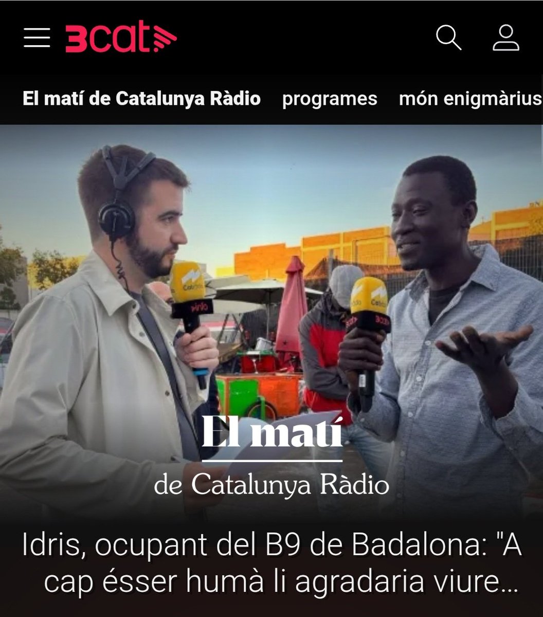 Idris, ocupant del B9 de Badalona: "A cap ésser humà li agradaria viure com vivim nosaltres" 3cat.cat/3cat/idris-ocu…
