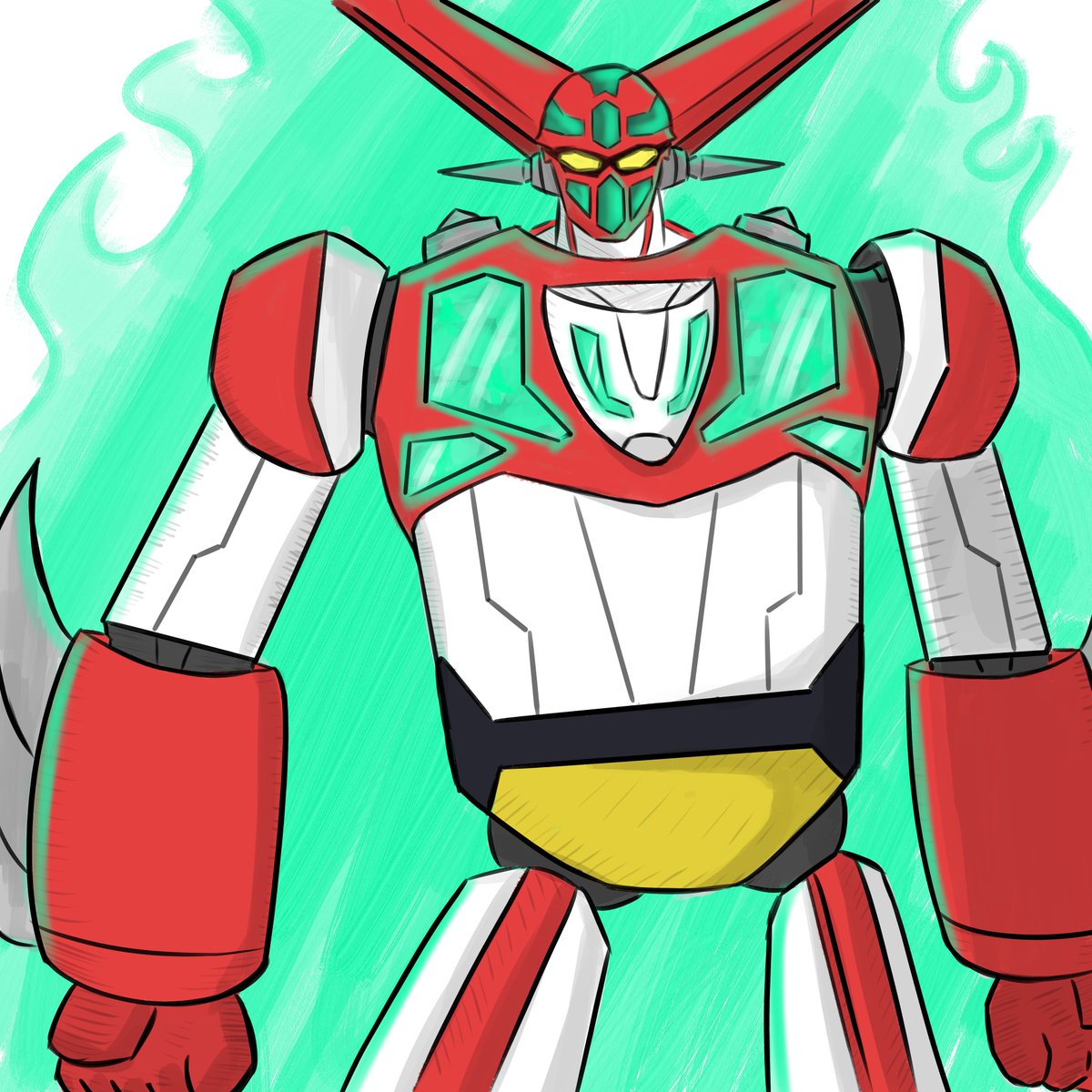 SammDCrow's tweet image. CHANGE GETTER ONE. I like bulky og getters, I had to make one of my own #oc #getterrobo