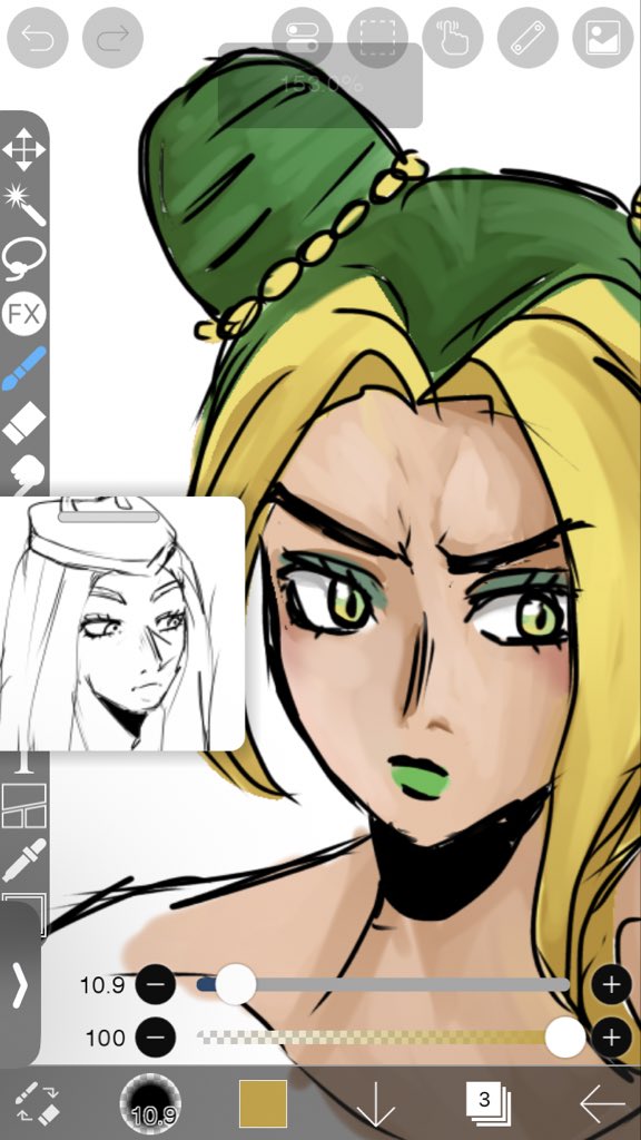 trying to draw jolyne but anasui invaded the reference box…
