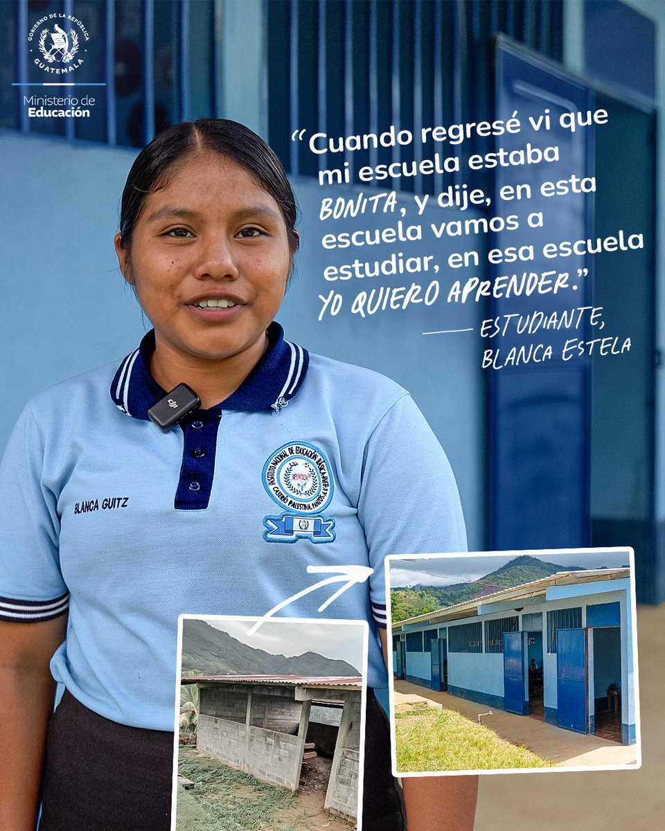 MineducGT's tweet photo. 🏫✨ Más de 18 mil centros educativos en todo el país han sido remozados por el Ministerio de Educación, fortaleciendo espacios seguros, dignos y adecuados para el aprendizaje de las niñas, los niños, adolescentes y jóvenes.

📲 Te invitamos a visitar la página de remozamientos y conocer los avances realizados en cada departamento.

👉https://t.co/eZxYGvRKXA

#Mineduc
#ElPuebloDignoEsPrimero