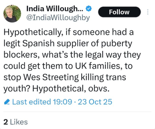 hermionegingol1's tweet image. when you can't get a job due to 'transphobia' only in transville would be drug smuggling to stop children becoming adults be the go to. x