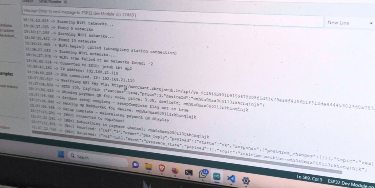nickthelegend88's tweet image. Hey #AlgoFam , We Built this dispenser at 2AM on caffeine and chaos ☕💻 @Dakshith_ @prajwal_algo
ESP32 + Algorand + web Pera sign = on-chain dispenser 🪄
For Hack Series 2, Indeed Indian Devs are cooking for the #Road2ImpactSummit 🔥
V1 of the Dispenser which calls motor