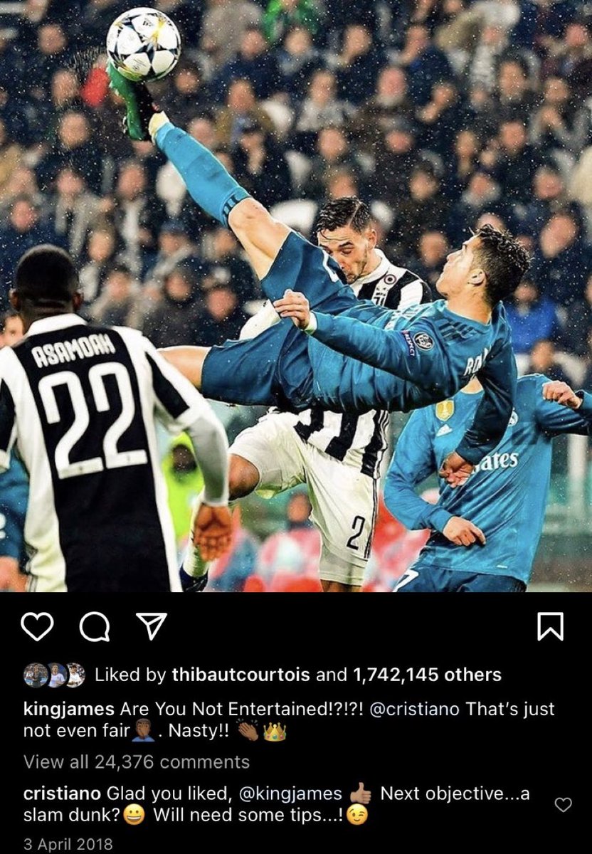 Imagine scoring a goal so good LeBron posts u on Instagram 😭