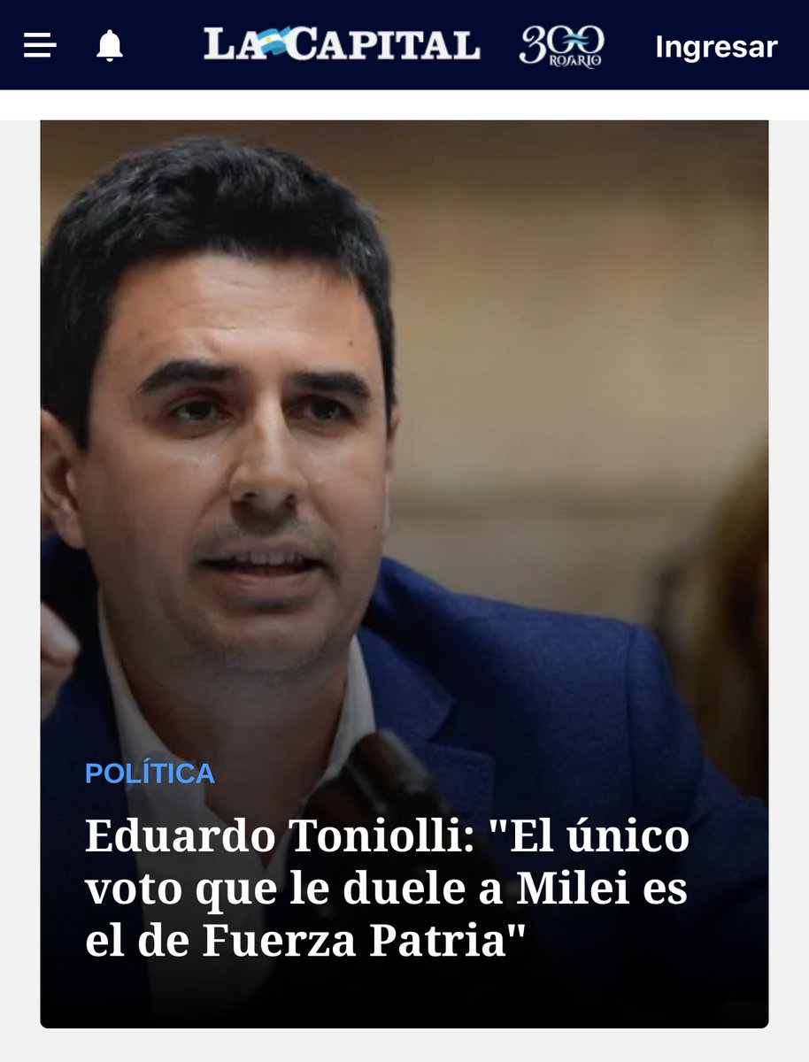 El domingo en Santa Fe votamos a Fuerza Patria, para derrotar a Milei y a su aliado Pullaro, y para seguir construyendo una salida al modelo de ajuste y entrega nacional que nos proponen.

➡️ Nota completa: lacapital.com.ar/politica/eduar…