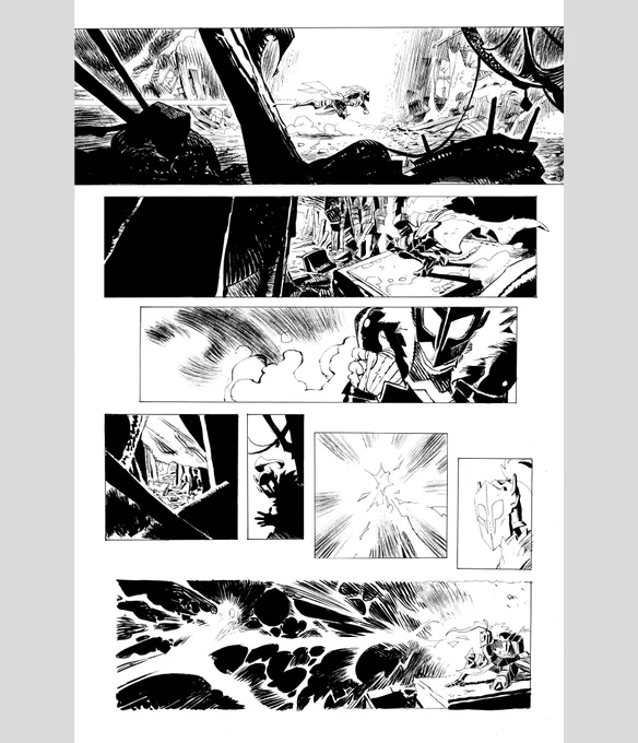 Some ink-only pages from ABSOLUTE WONDER WOMAN #13 for you keen observers of lines and strokes. 