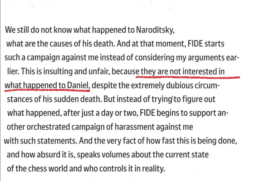 akaNemsko's tweet image. Mixed in with the ramblings, denials, and conspiracies there is one very valid point Kranmik made today in his statement. It is extremely clear FIDE does not actually care what happened, they just want to make this go away asap. We as the chess community must hold our governing…
