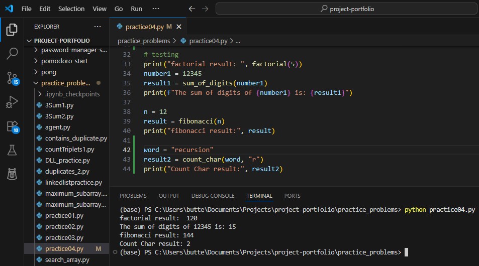 MayDeng16's tweet image. I added a recursion method that counts the characters in Python Programming.
