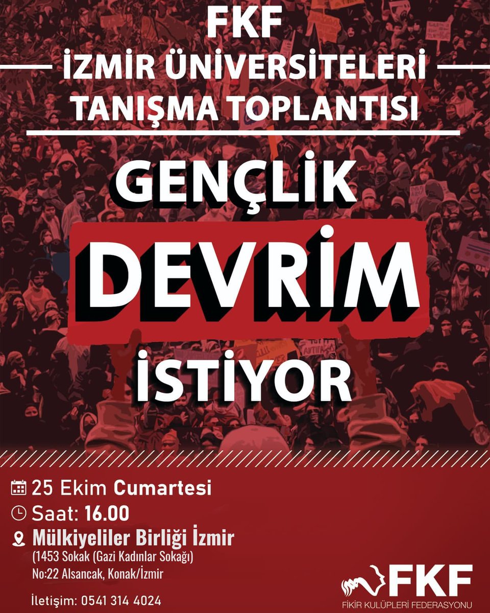 📢 Gençlik Devrim İstiyor!

FKF İzmir tanışma toplantısına tüm sıra arkadaşlarımız davetlidir.

Katılmak için 👇🏻

docs.google.com/forms/d/e/1FAI…
