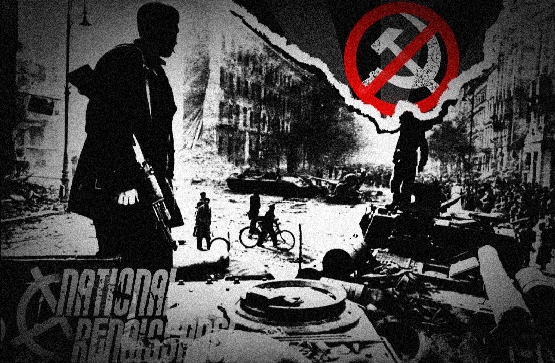 Η Ουγγρική Εξέγερση του 1956 ήταν μια πανεθνική επανάσταση κατά της Λαϊκής Δημοκρατίας της Ουγγαρίας και των πολιτικών της που είχαν επιβληθεί από τη Σοβιετική Ένωση. Χωρίς ηγεσία στην αρχή ήταν η πρώτη.....t.me/NationalRenais…