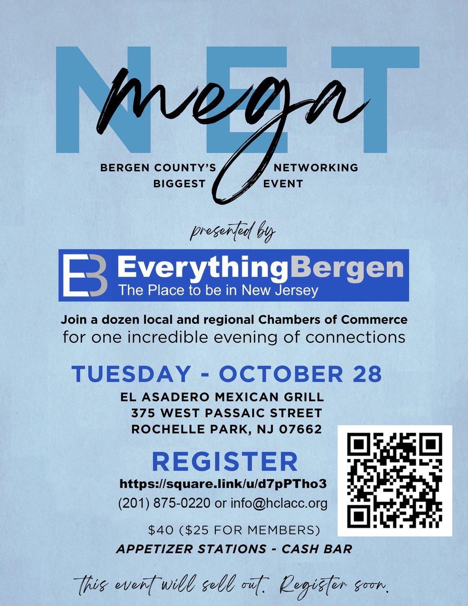 BizRepublicNews's tweet photo. #NewJersey | Bergen County’s biggest #networking night is here! On Tuesday, October 28, more than a dozen local and regional Chambers of Commerce will come together for #MegaNet, an evening designed to spark connections and strengthen business... https://t.co/efGC16uoIq https://t.co/OeiKH0T5pG