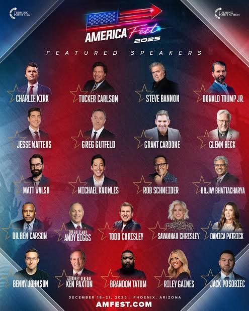 No, it’s not good that Carlson, Bannon, Posobiec, and Paxton are speaking at TPUSA’s AmFest in December. It’s bad, actually. The cancer should be cut out.
