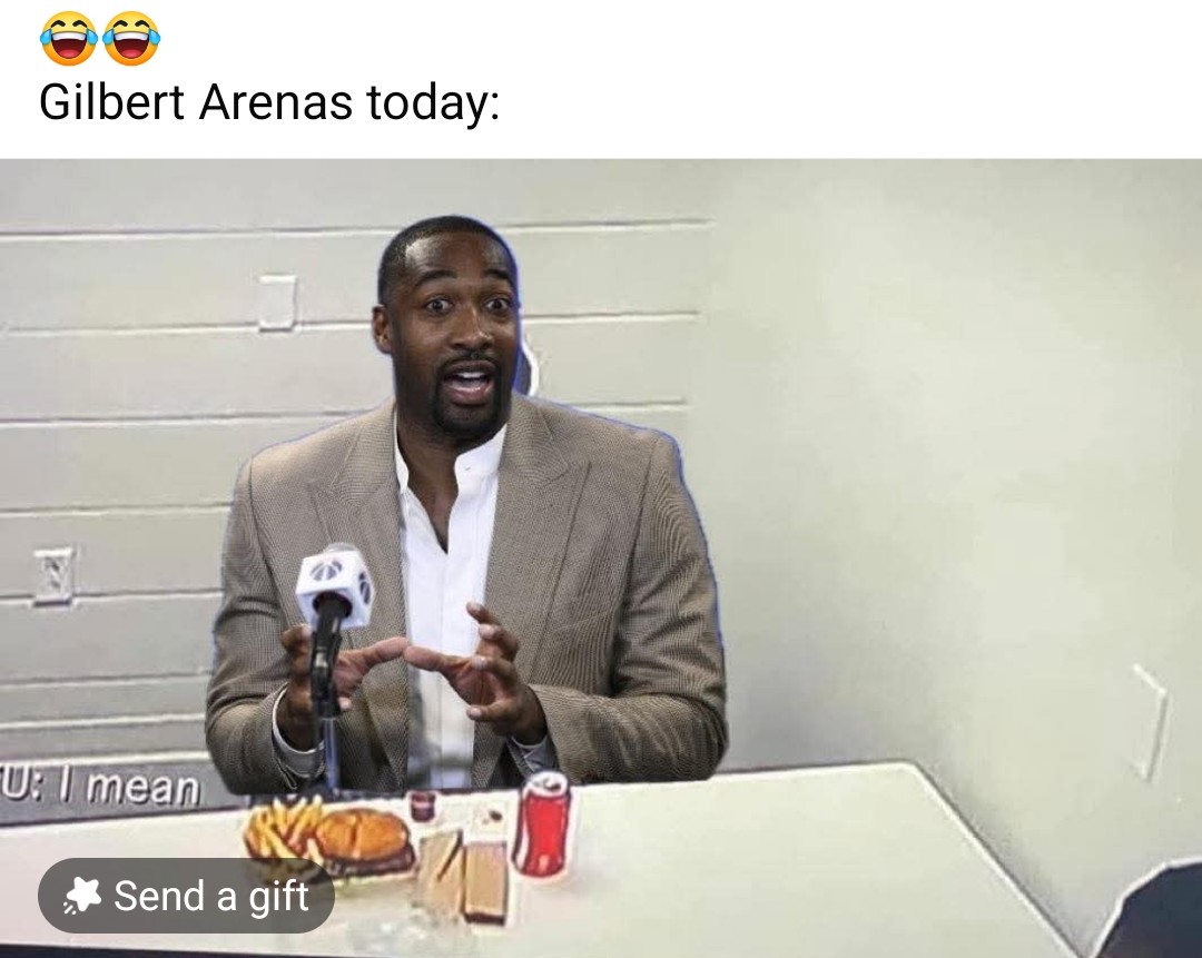 Ah <a href="/NoChillGilZero/">Gilbert Arenas</a>... So it ain't so 😂😂😂😂