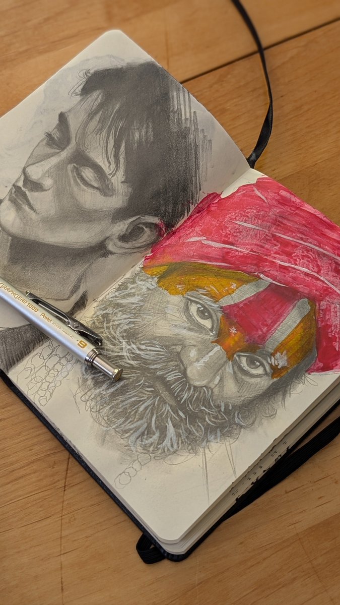 Just showing off some of the peeps who live in my head rent-free. 😅 

​#pentelcanada #Sketchbook