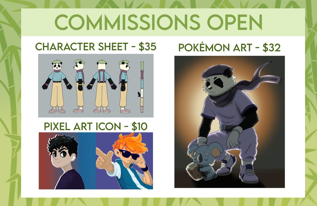 TheBoyPanda9's tweet image. Commissions Open! 🔰 Comisiones Abiertas!
Feel free to ask any questions via DM 💚
#art #commissionsopen #commissionart