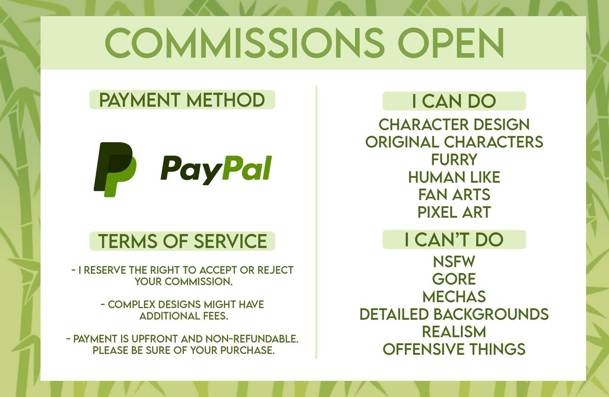 TheBoyPanda9's tweet image. Commissions Open! 🔰 Comisiones Abiertas!
Feel free to ask any questions via DM 💚
#art #commissionsopen #commissionart