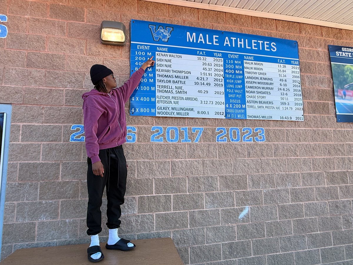 coach_cage's tweet photo. School 100m record updated! 
K. Walton has the 200m record on deck 👀 https://t.co/0ftfNs46H0