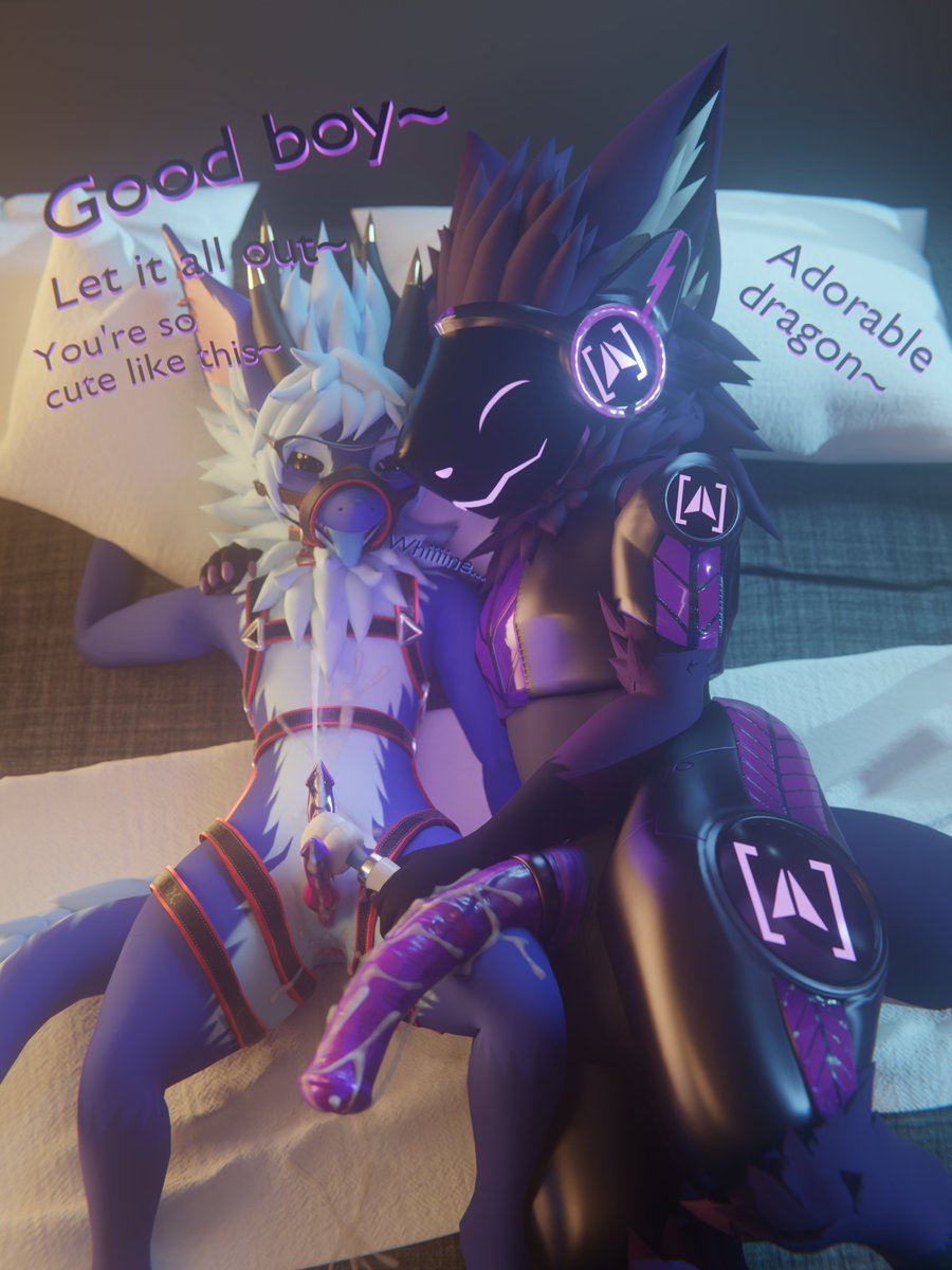 Kinktober '25 - Day 23: Praise. 
Dragons deserve a warm, vibrating treat from time to time.~