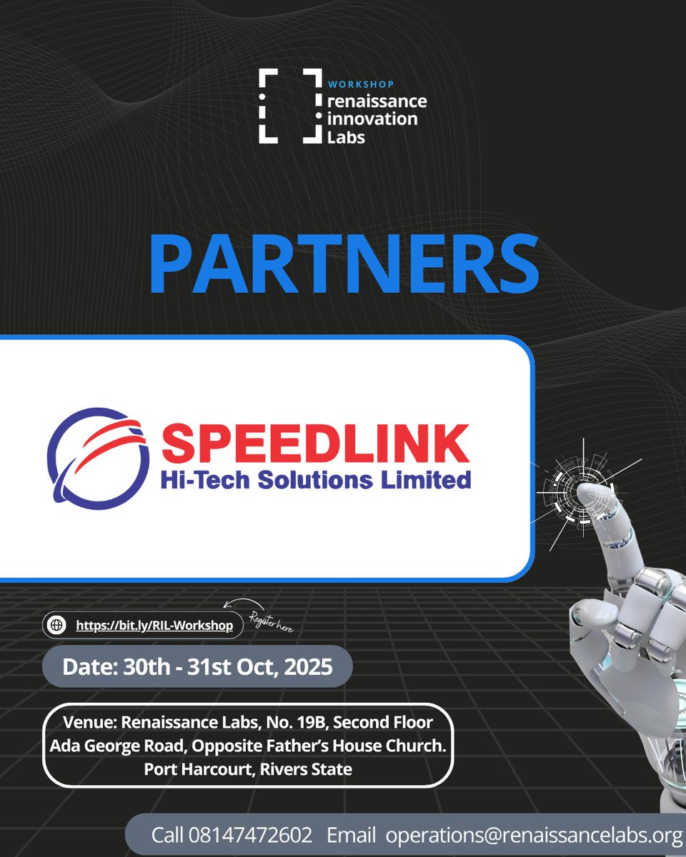 RxLabsHQ's tweet image. When systems stay strong, innovation stays seamless.
Glad to partner with @Speedlink_01 for the Innovation Workshop series, powering Africa’s digital future. 💻
#TechInfrastructure #RILInnovation