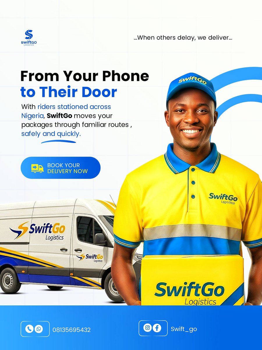 SanusiAbiodun05's tweet image. Social media designs for swiftgo logistics 
As a designer, one of my favorite things is turning an ordinary idea into a living identity.
Your thoughts about the design?
Hire me first rn your next design Projects