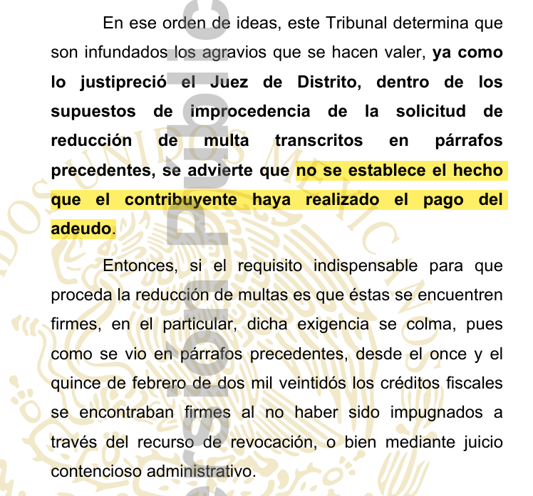 GilLuisJ92's tweet photo. REDUCCIÓN DE MULTAS EN MATERIA FISCAL. EL PAGO REALIZADO POR EL CONTRIBUYENTE NO SE TRADUCE EN EL CONSENTIMIENTO DE LAS INFRACCIONES Y DICHA SITUACIÓN NO CONLLEVA A SU NEGATIVA.