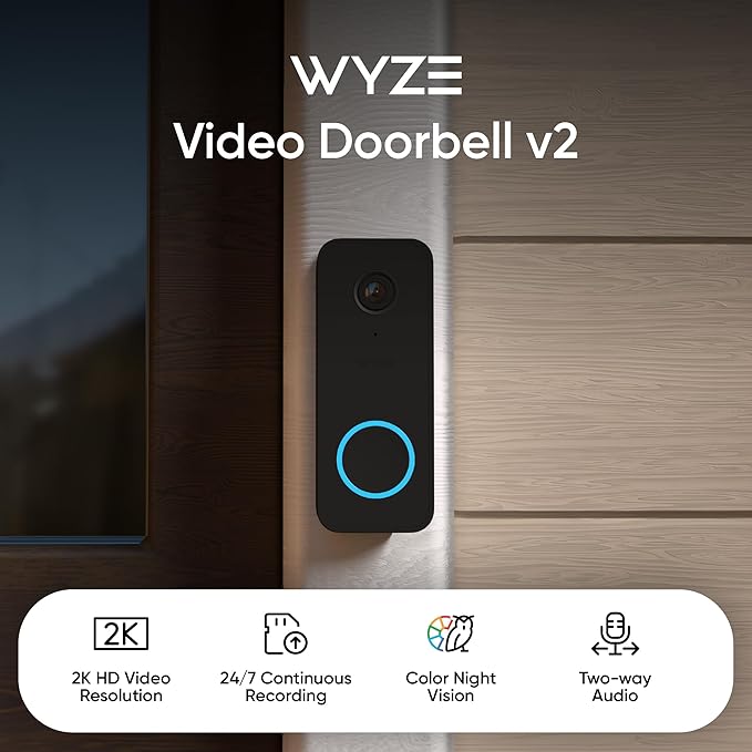 WYZE Wired Doorbell Camera v2(existing doorbell Wiring Required), 2K Security Video Doorbell, Color Night Vision, 2-Way Audio, Package Monitor, Works with Alexa &amp; Google Assistant. Free Expert Setup geni.us/nRzTfZ #Amazon via @Amazon 

#ad #securitycam #home #smarthome