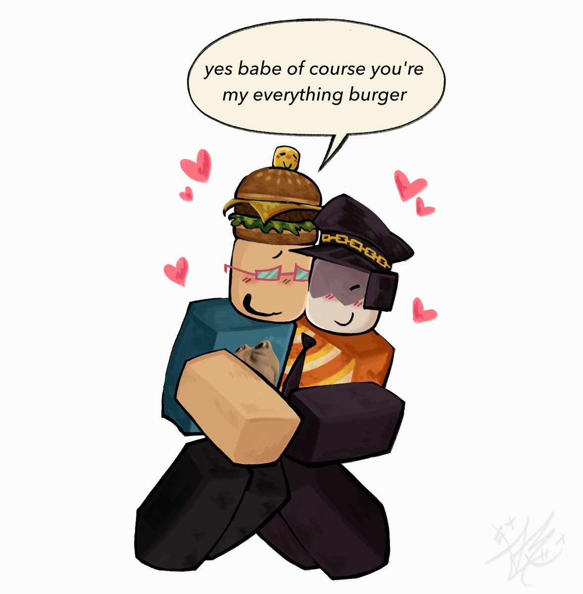 Off1cerx's tweet image. This was too cute not to draw 

#007n7 #robloxhacker #ocxcanon #yumeship