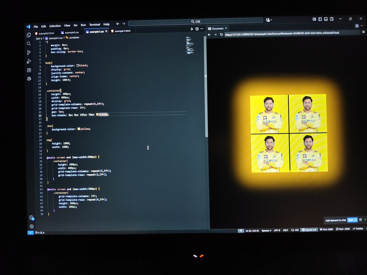 88SHREYAM88's tweet image. Day 6 of #100DaysOfCode 💻
Today I learned how to make a website responsive using media queries and added some cool shadow box effects! 😎✨
Each day, my CSS skills are getting sharper!
#WebDevelopment #CodingJourney #Frontend #HTML #CSS