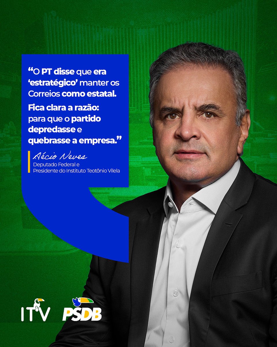 ITV_Oficial's tweet image. A destruição dos Correios é o retrato da ausência de gestão e da distorção do papel do Estado.

O Brasil precisa de um governo que administre, não que aparelhe!

📍Leia o Farol da Oposição 76: itv.org.br/farol-da-oposi…

#FarolDaOposição #ITV #PSDB #Brasil #Economia