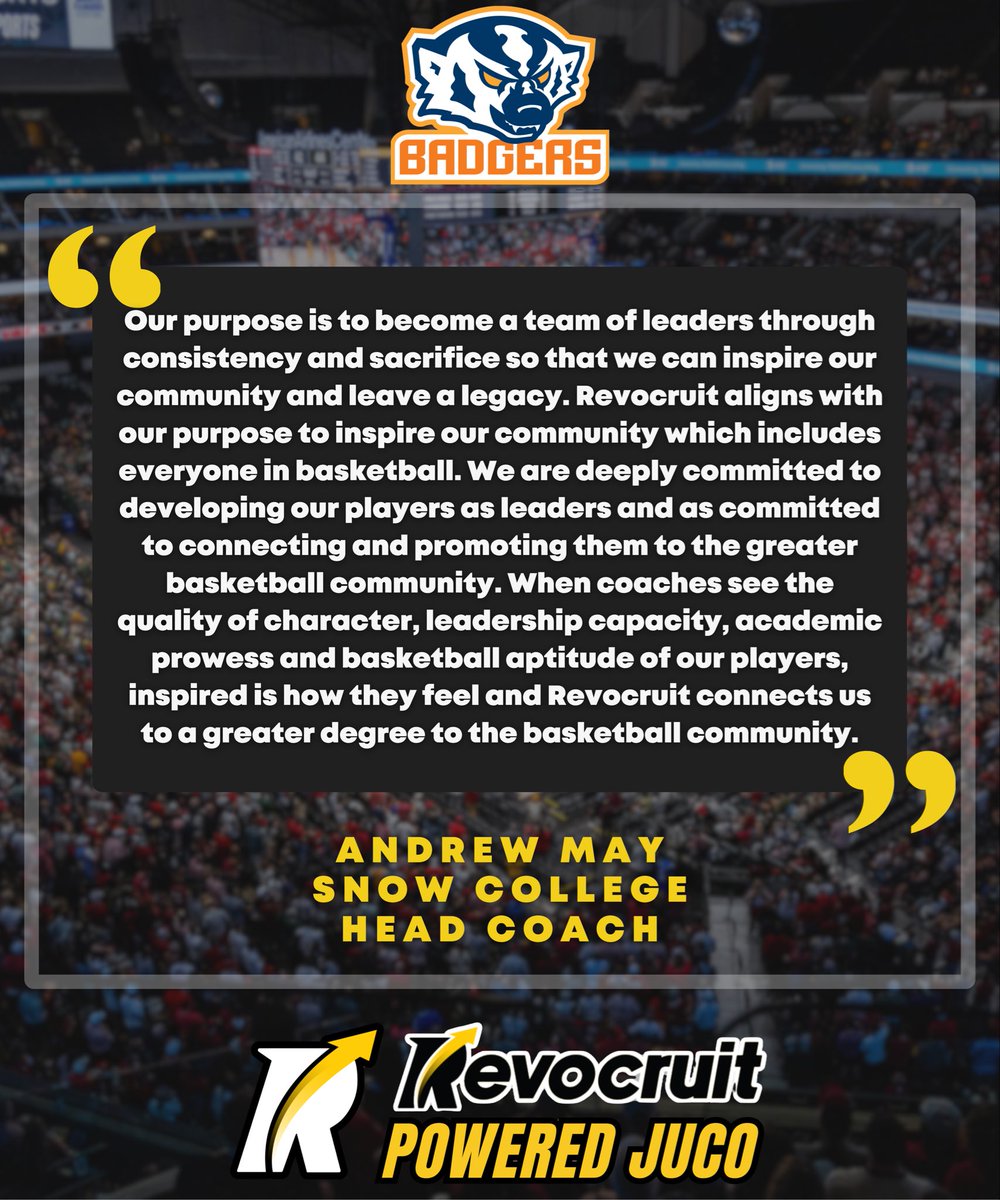 JC4PT's tweet image. 🚨 Revocruit Powered JUCO Alert
We’re excited to announce that Snow College Men’s Basketball has been Elevated to a Revocruit Powered JUCO — joining an elite group of programs redefining exposure, connectivity, and recruiting at the junior college level.
🗣️ “Our purpose is to…