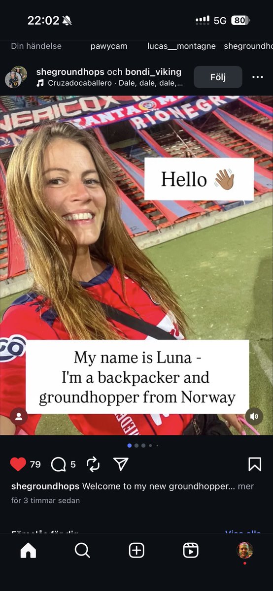 Om du gillar groundhopping och fotboll generellt. Följ med på <a href="/lonemartinsen/">Lone Martinsen</a> och hennes nya äventyr runt om i världens fotbollsarenor 🏟️ ⚽️ 

 instagram.com/shegroundhops?…