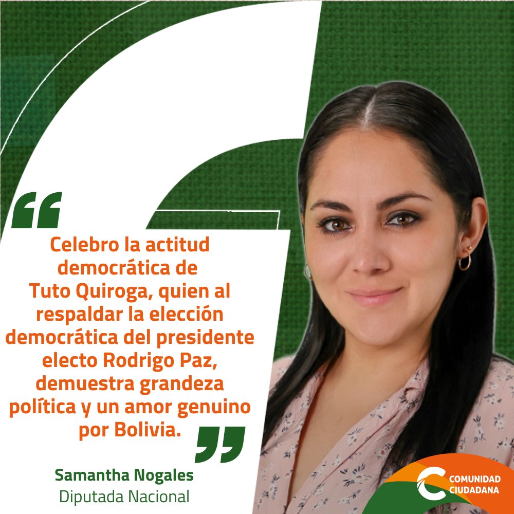 .<a href="/SamanthaNogale3/">Samantha Nogales</a>: Hoy empieza una etapa en la que debemos mirar hacia adelante con madurez y esperanza.