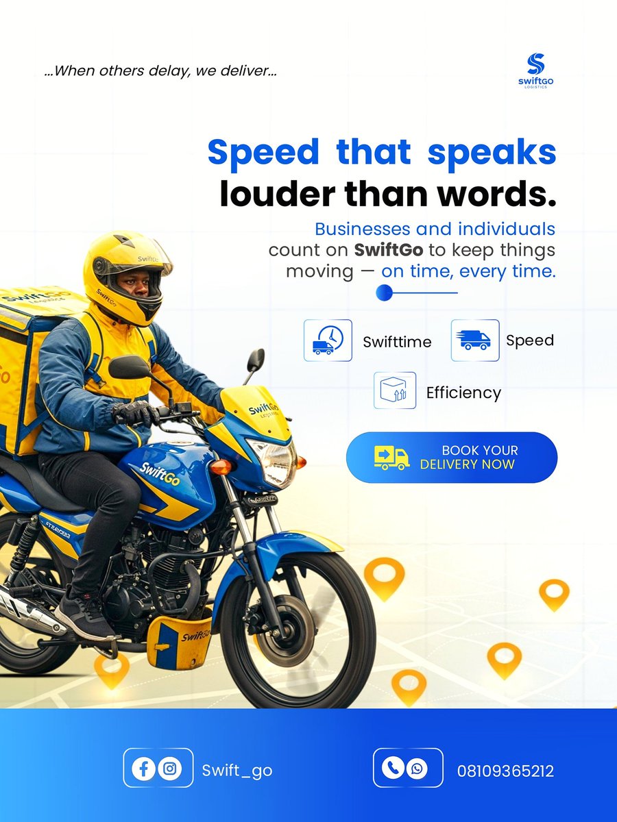 SanusiAbiodun05's tweet image. Social media designs for swiftgo logistics 
As a designer, one of my favorite things is turning an ordinary idea into a living identity.
Your thoughts about the design?
Hire me first rn your next design Projects