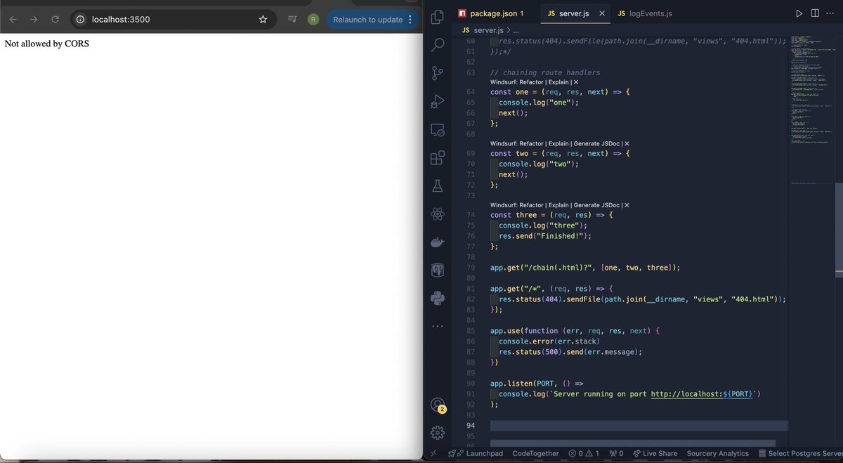 OyindaJr's tweet image. Implemented CORS in Node.js middleware with the cors package + custom headers, finally in full control of cross-origin requests. 👩💻🧚
#backendwebdevelopment #tech #TechTrends