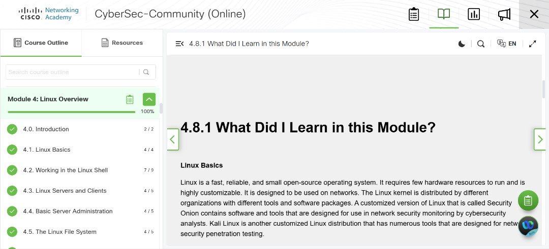 DonMoxie's tweet image. Day 91/100
#100DaysOfCyberSecurity
@segoslavia @ireteeh @cyberjeremiah
Today was for the Linux overview module of the CyberOps Associate course.
Refreshed my knowledge of the Linux shell and navigating the file system.
Quality study session ✅✅
