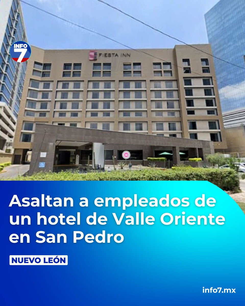 🚨 Empleados de un hotel en San Pedro fueron asaltados por dos hombres armados que huyeron en un taxi blanco con amarillo. Se llevaron 10 mil pesos y pertenencias personales. Autoridades investigan.  s.info7.mx/2t4Dmd